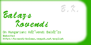 balazs kovendi business card